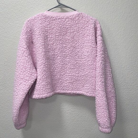 Hello Kitty x Forever 21 Pink Fleece Fuzzy Sweatshirt Large - Picture 9 of 9